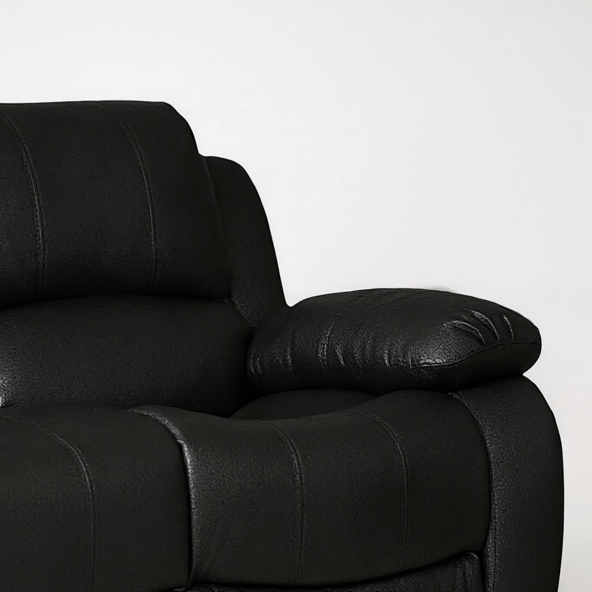 Valerie Black Leather Modern 3+2+1 Seater Sofa Set - Furniture Instore
