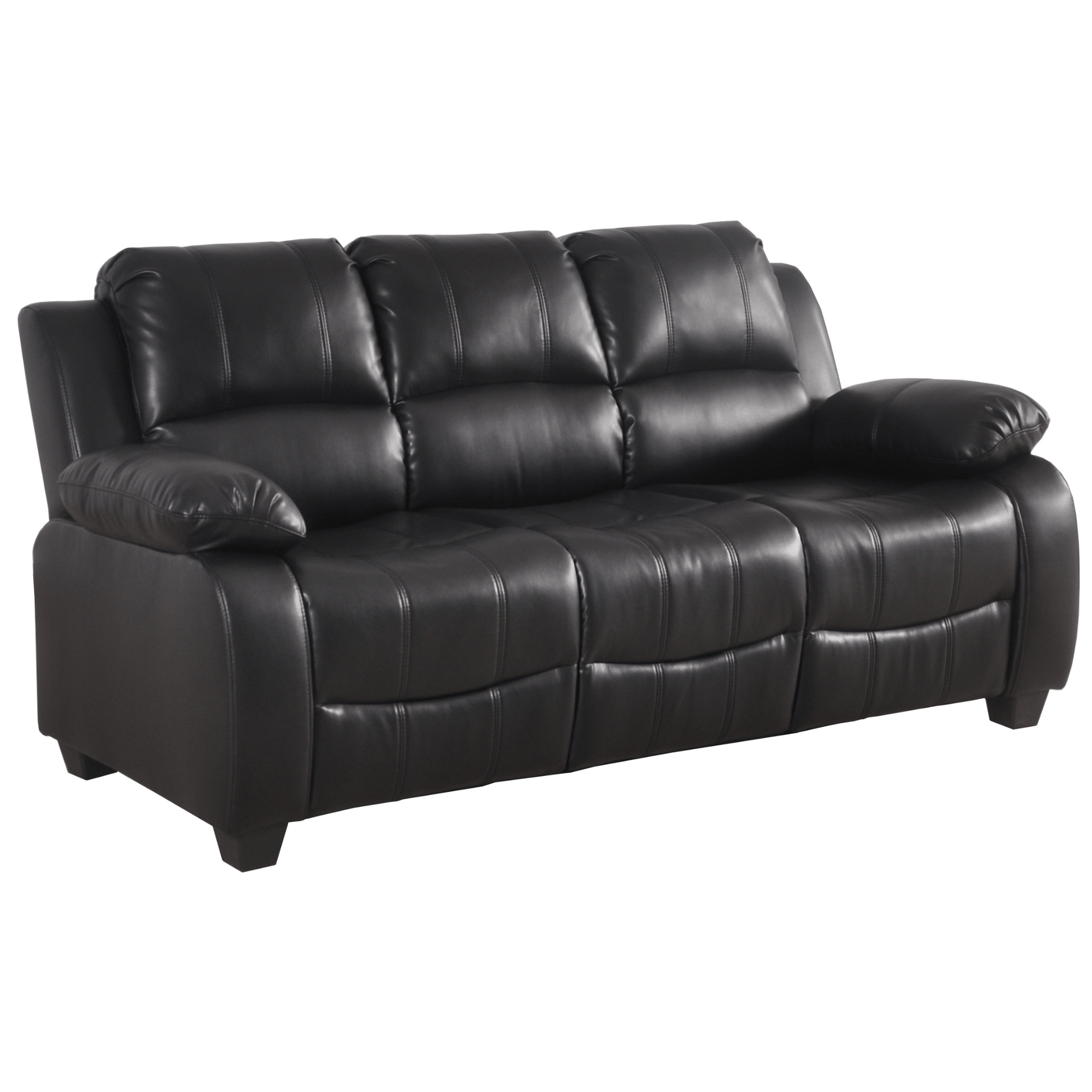 Valerie Black Leather Modern 3+2+1 Seater Sofa Set - Furniture Instore