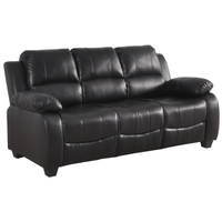 Valerie Black Leather Modern 3+2+1 Seater Sofa Set - Furniture Instore