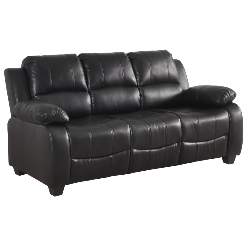 Valerie Black Leather Modern 3+2+1 Seater Sofa Set - Furniture Instore