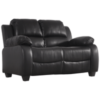 Black leather recliner sofa on a white background
