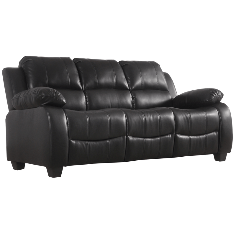 Valerie Black Leather Modern 3+2+1 Seater Sofa Set - Furniture Instore