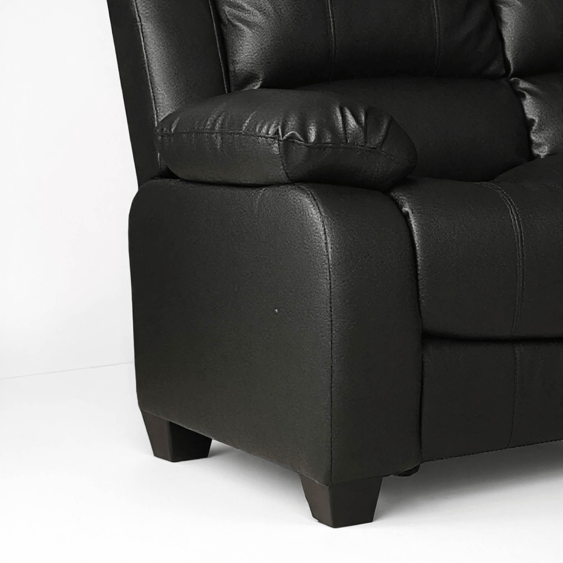 Valerie Black Leather Modern 3+2+1 Seater Sofa Set - Furniture Instore