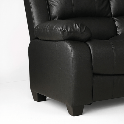 Valerie Black Leather Modern 3+2+1 Seater Sofa Set - Furniture Instore