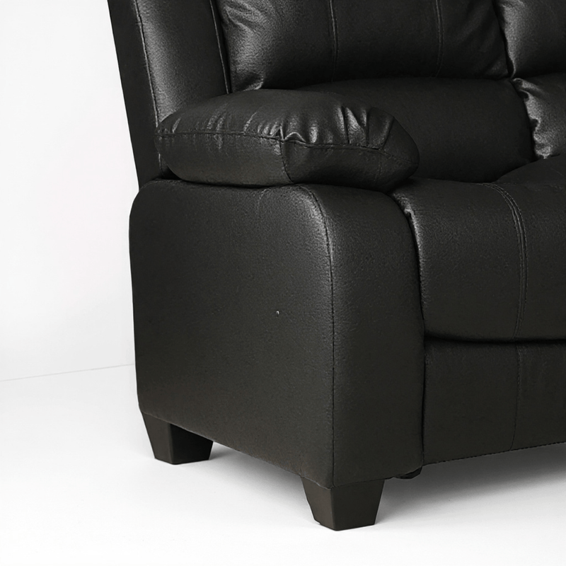 Valerie Black Leather Modern 3+2+1 Seater Sofa Set - Furniture Instore