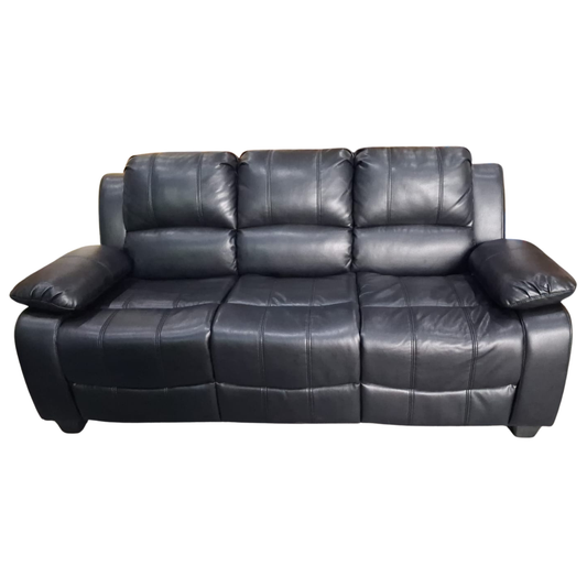 black leather sofa on a white background