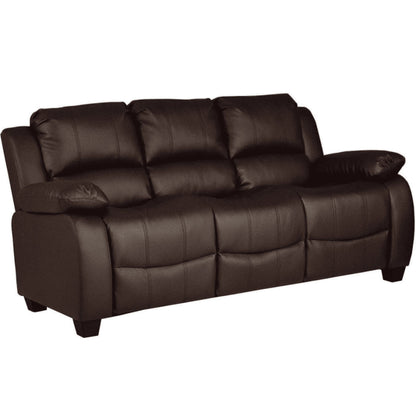 Valerie Brown Leather 3 Seater Sofa - Furniture Instore
