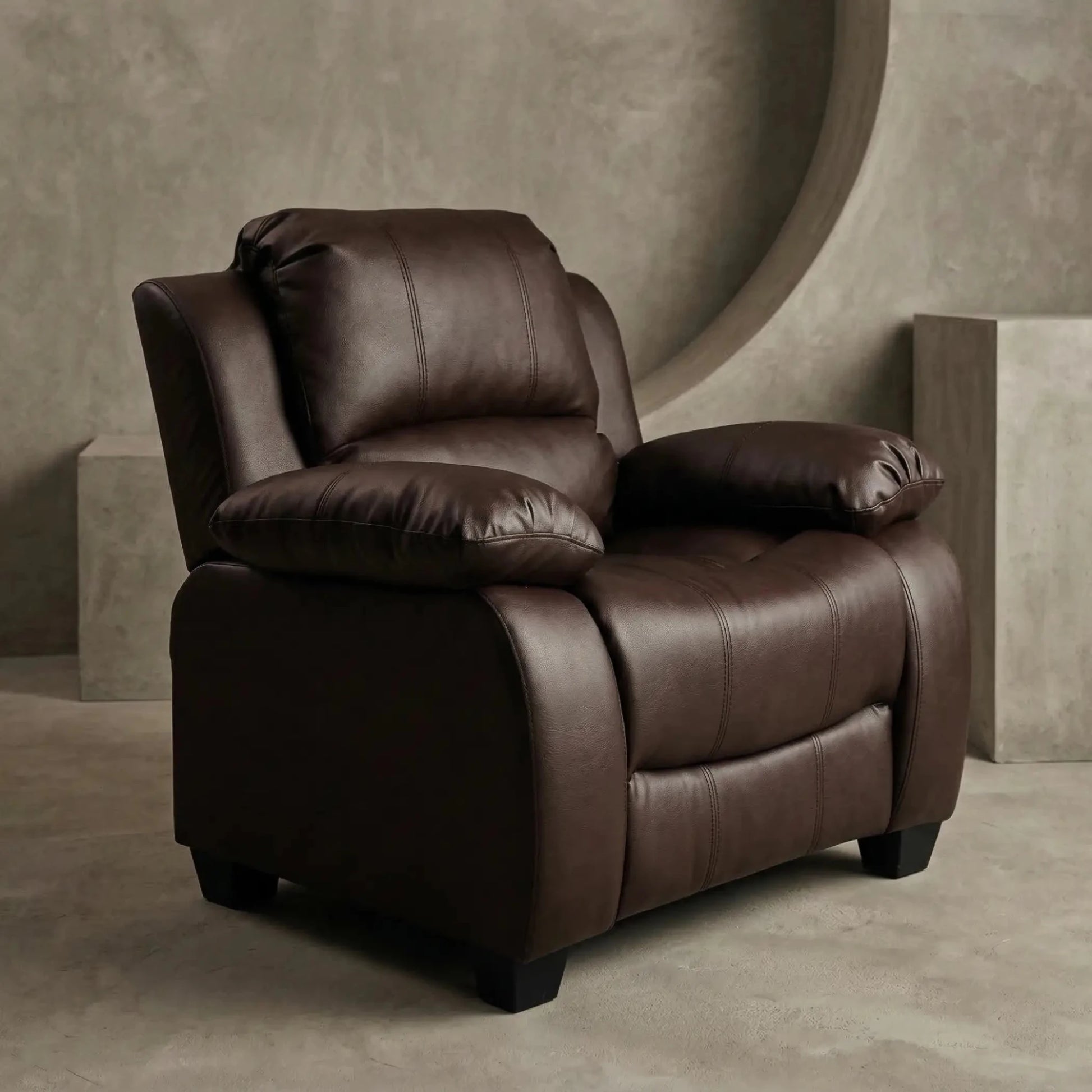 Valerie Brown Leather Armchair - Furniture Instore