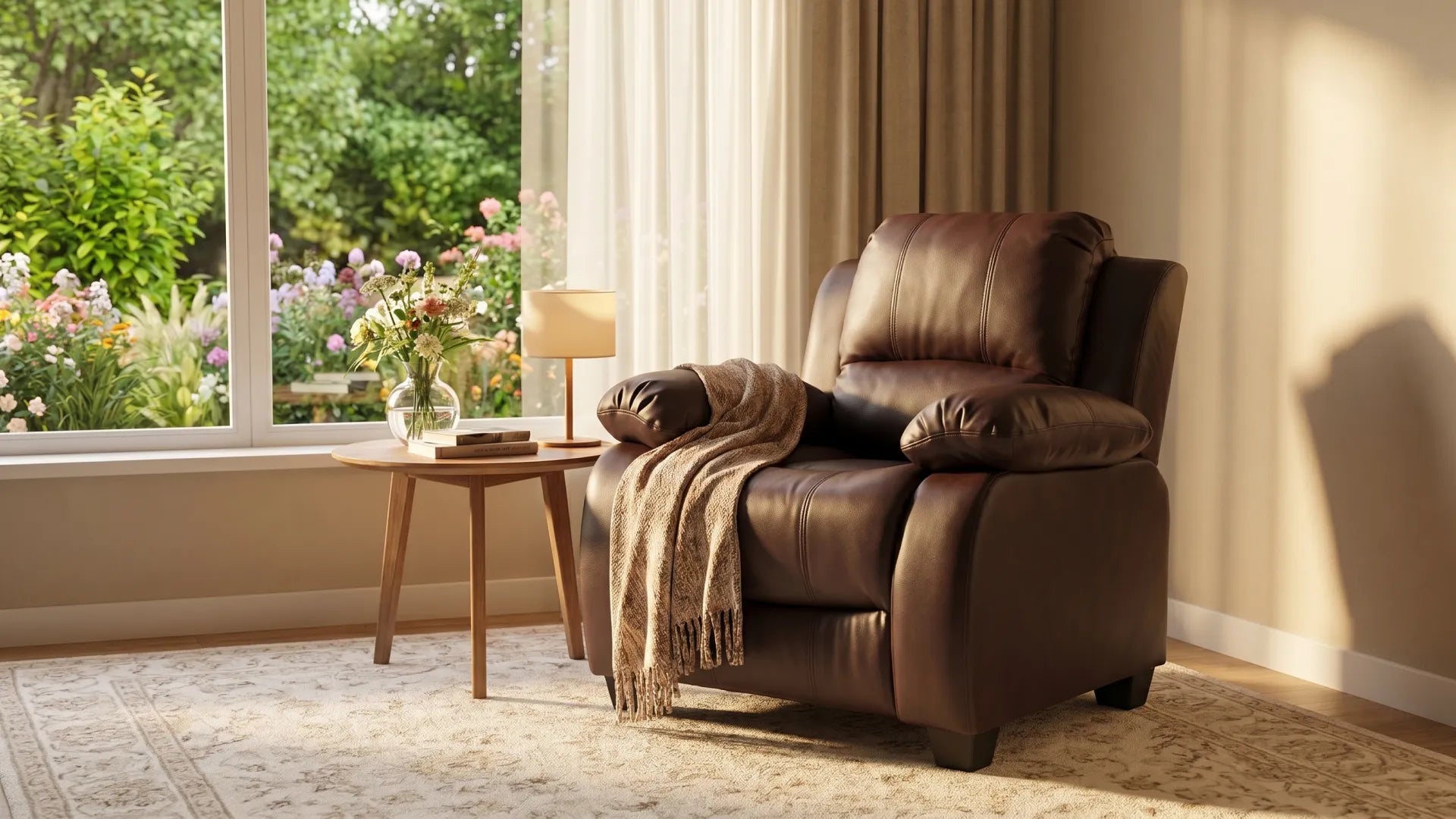 Valerie Brown Leather Armchair - Furniture Instore