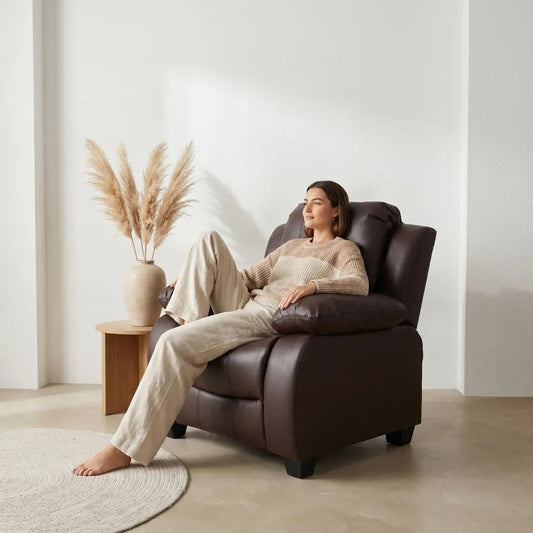 Valerie Brown Leather Armchair - Furniture Instore
