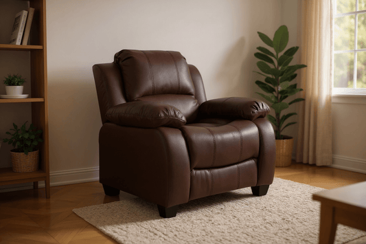 Valerie Brown Leather Armchair - Furniture Instore