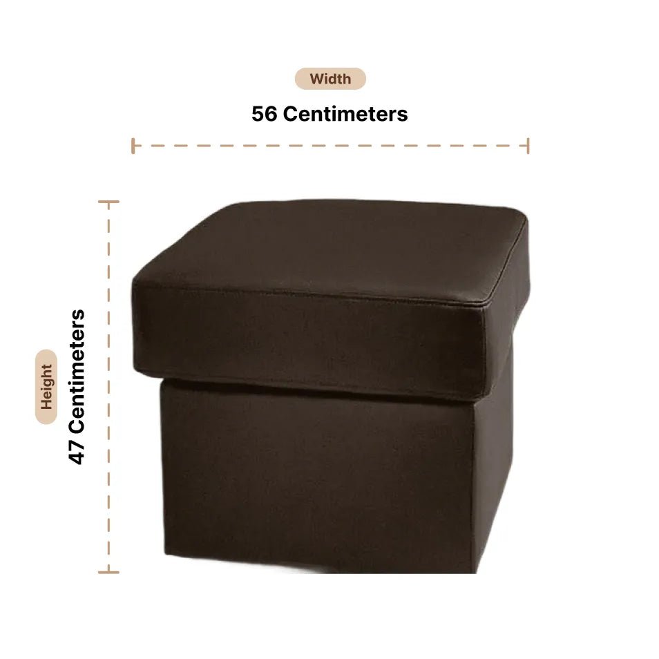 Valerie Brown Leather Footstool - Furniture Instore