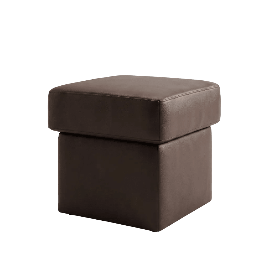 Valerie Brown Leather Footstool - Furniture Instore