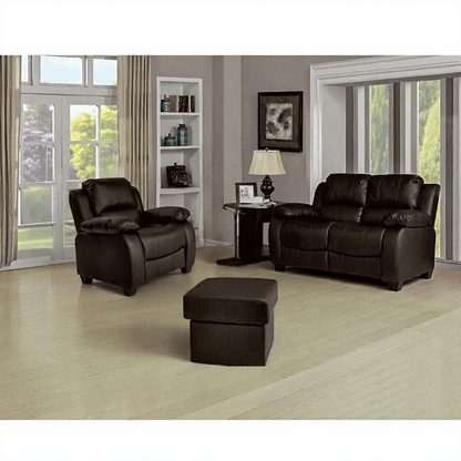 Valerie Brown Leather Modern 2+1 Seater Sofa Set - Furniture Instore