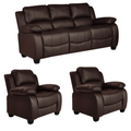 Valerie Brown Leather Modern 3+1+1 Seater Sofa Set