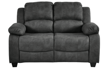 Modern dark grey fabric 2 seater sofa on white background – contemporary upholstered couch for living room