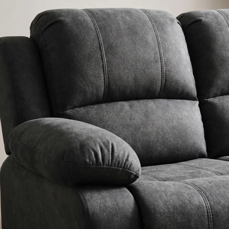 Valerie Charcoal Fabric 3+2+1 Seater Sofa Set