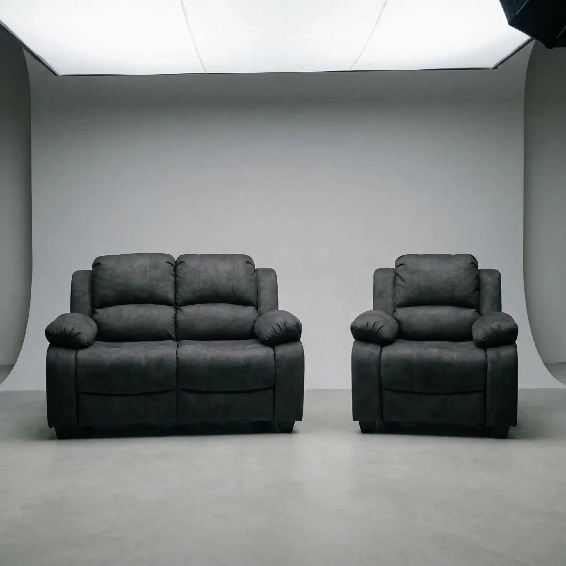 Valerie Charcoal Fabric 2+1 Seater Sofa Set - Furniture Instore