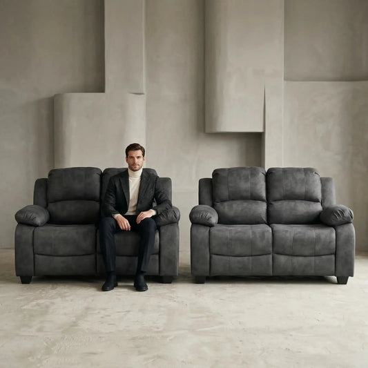 Valerie Charcoal Fabric 2+2 Seater Sofa Set - Furniture Instore