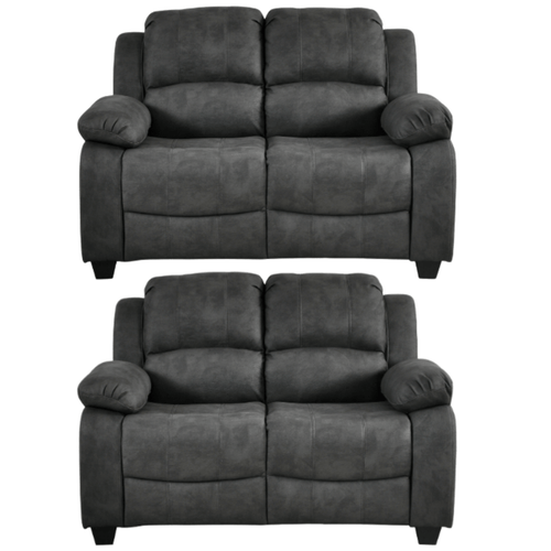 Valerie Charcoal Fabric 2+2 Seater Sofa Set