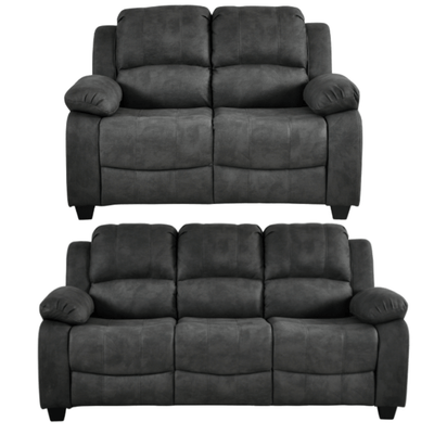 Valerie Charcoal Fabric 3+2 Seater Sofa Set