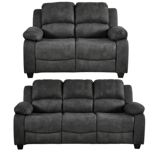 Valerie Charcoal Fabric 3+2 Seater Sofa Set