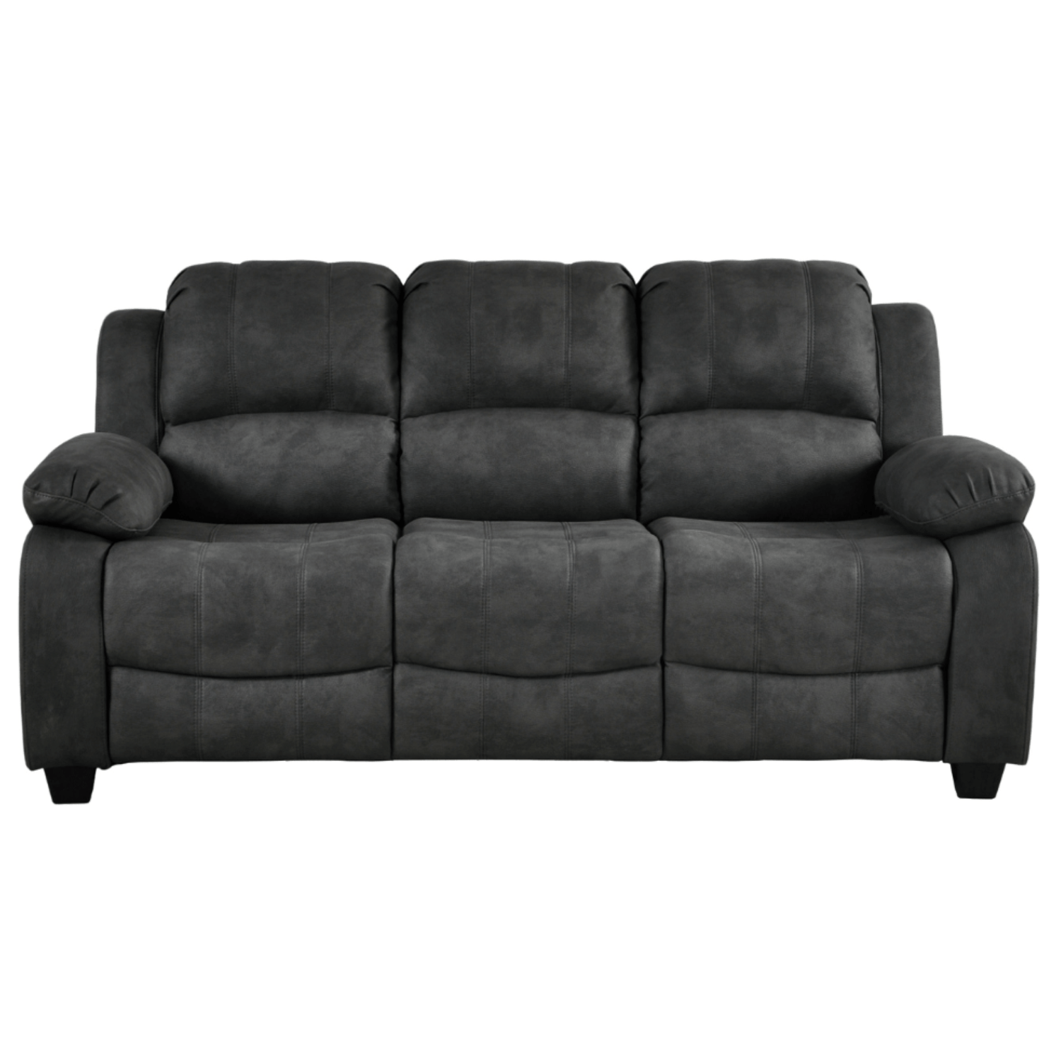 Valerie charcoal fabric 3 seater sofa front view