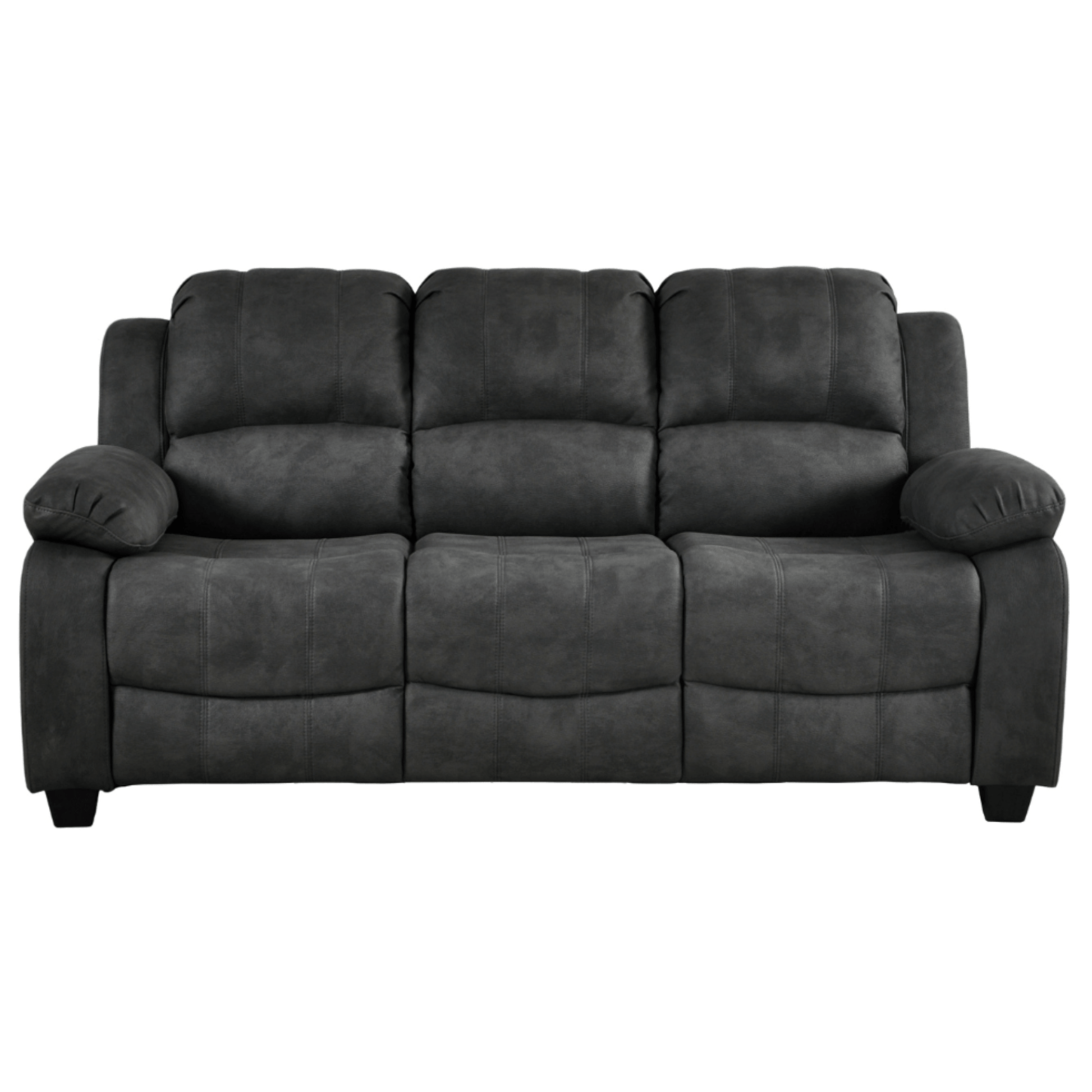 Valerie Charcoal fabric 3 Seater sofa on white back ground