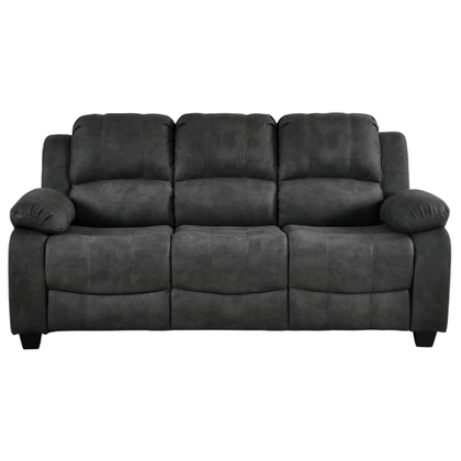 Valerie charcoal fabric 3 seater sofa front view