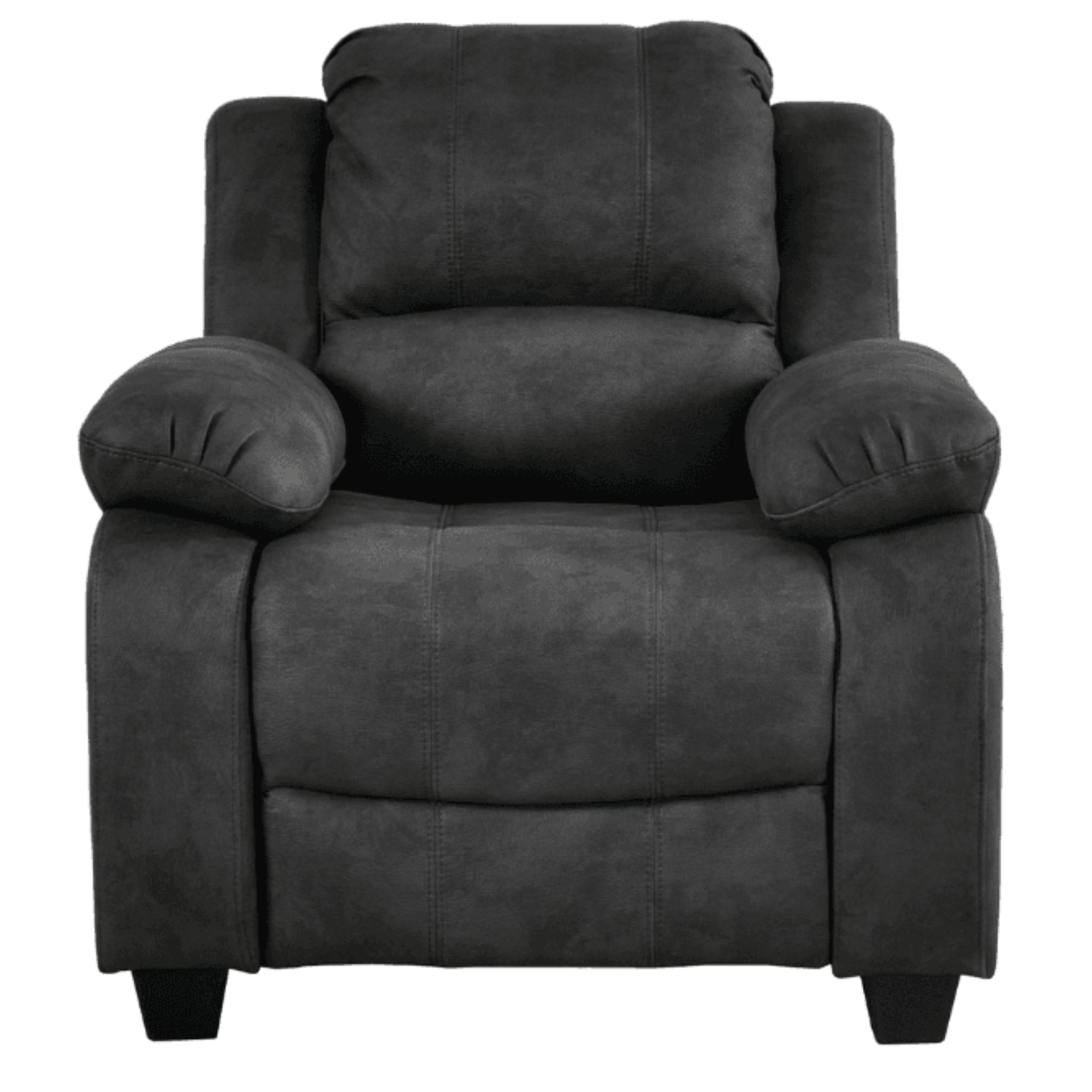 Valerie charcoal fabric armchair front angle