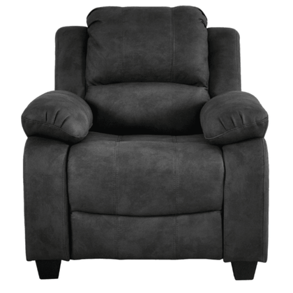 Valerie charcoal fabric armchair front angle