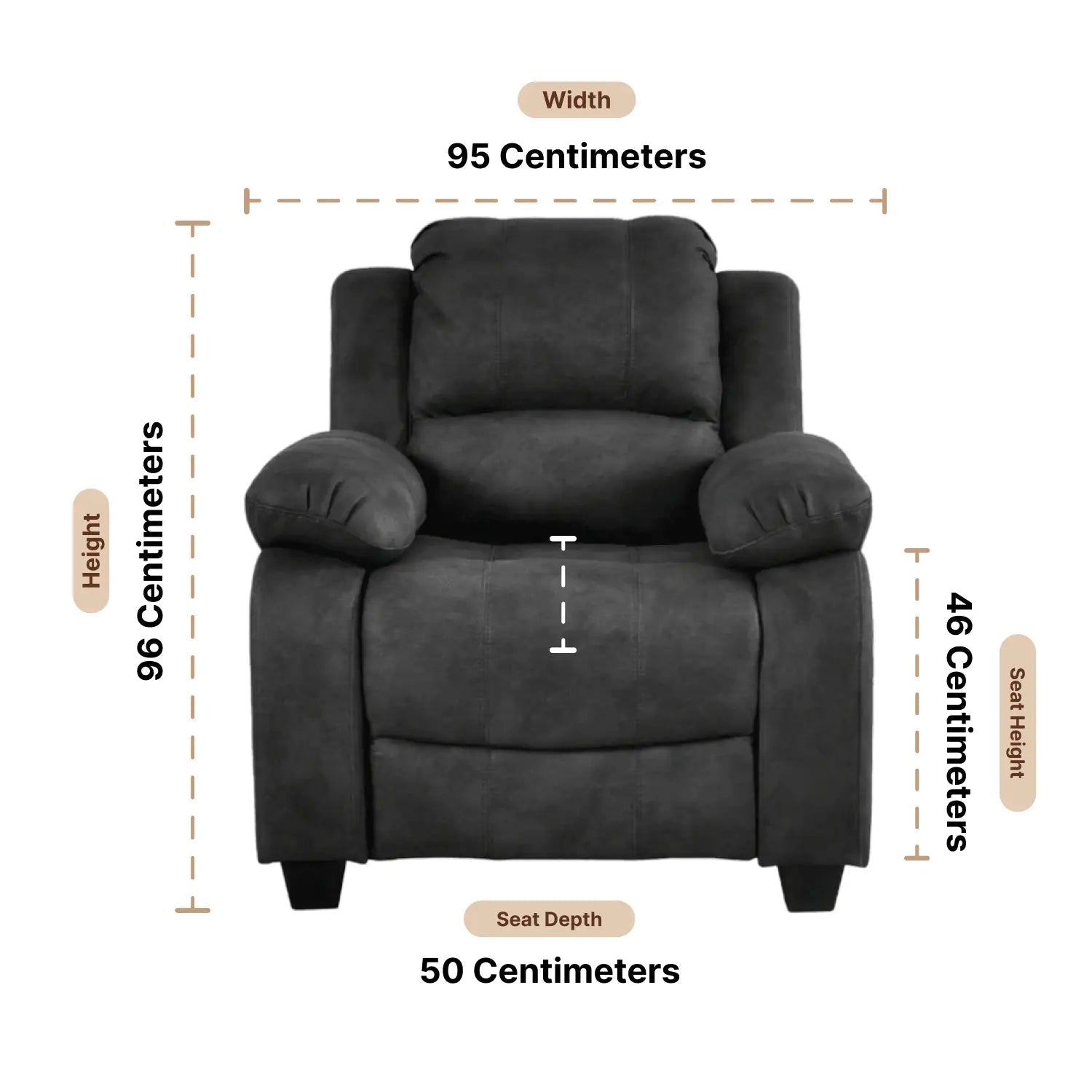 Valerie Charcoal Fabric Armchair - Furniture Instore