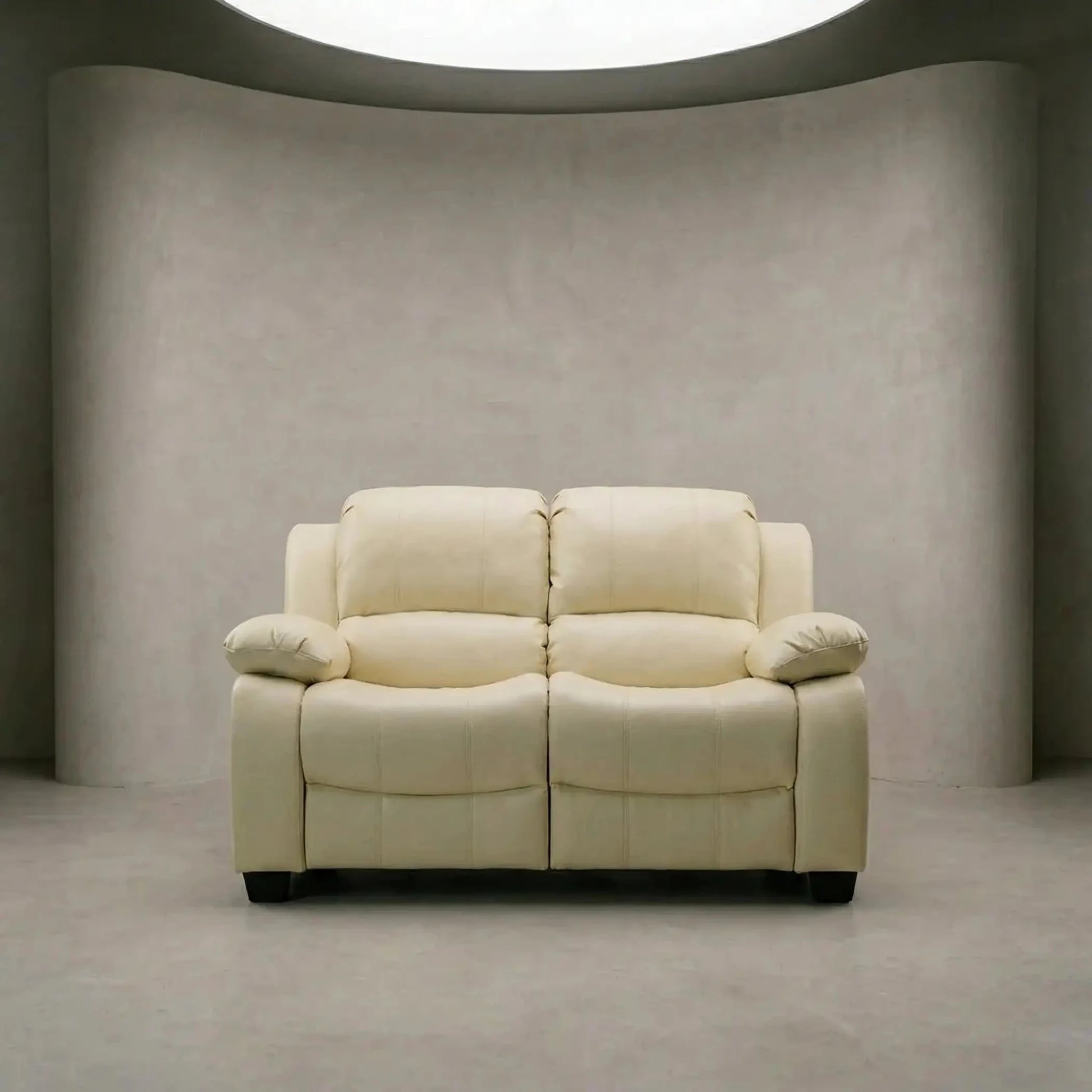 Valerie Cream Leather 2 Seater Sofa - Furniture Instore