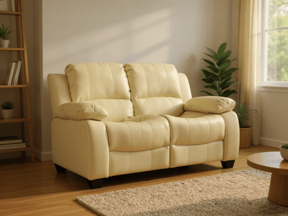 Valerie Cream Leather Modern 3+2+1 Seater Sofa Set - Furniture Instore