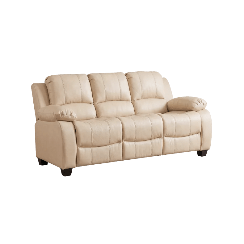 Valerie Cream Leather 3 Seater Sofa - Furniture Instore