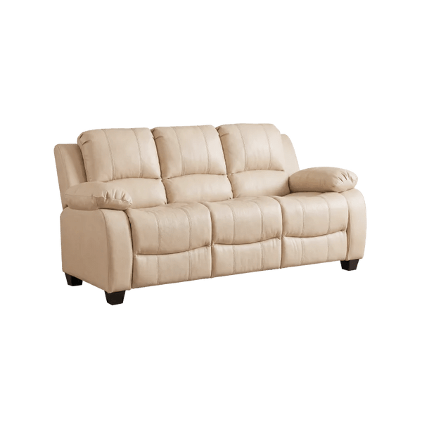 Valerie Cream Leather 3 Seater Sofa