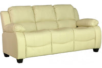 Valerie Cream Leather 3 Seater Sofa