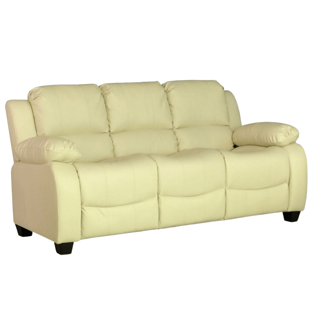 Valerie Cream Leather Modern 3+3 Seater Sofa Set - Furniture Instore