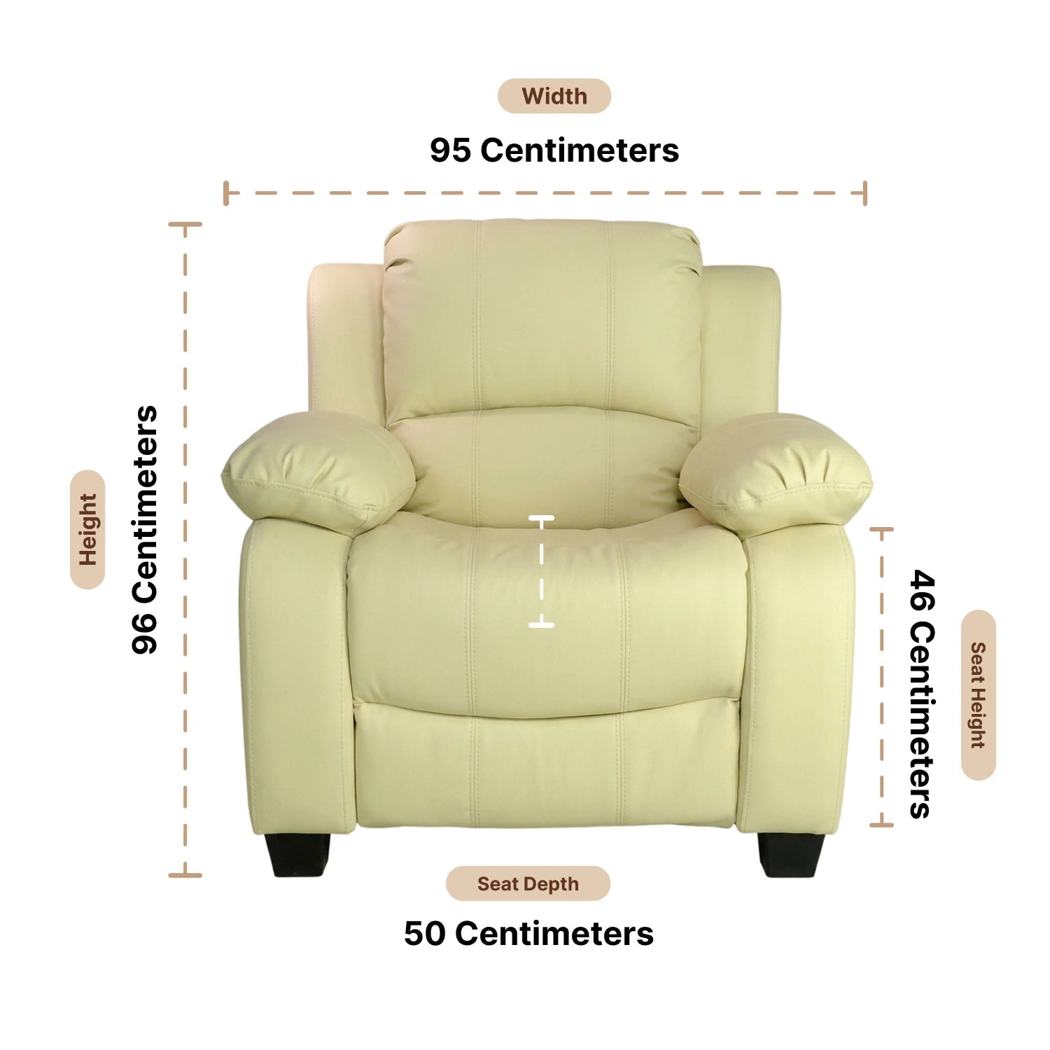 Valerie Cream Leather Armchair - Furniture Instore