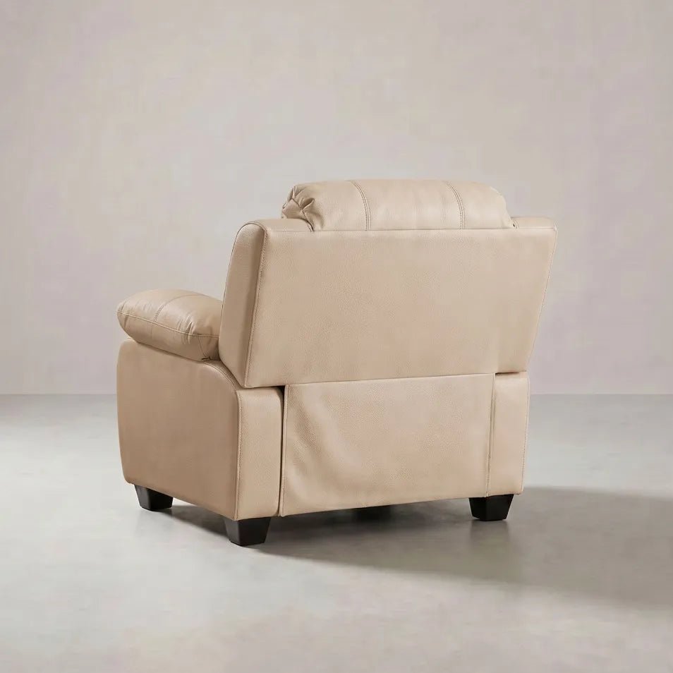 Valerie Cream Leather Armchair - Furniture Instore