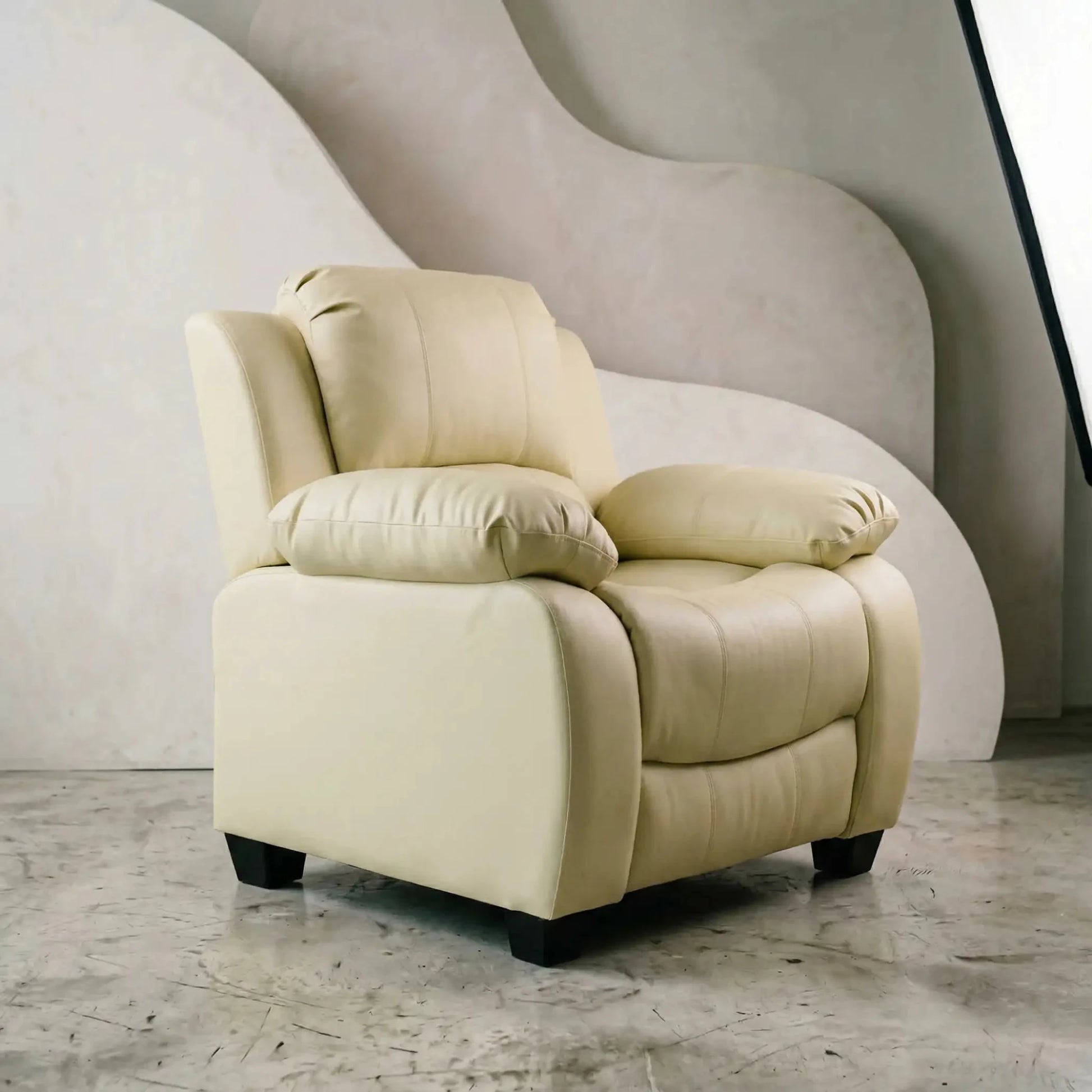 Valerie Cream Leather Armchair - Furniture Instore