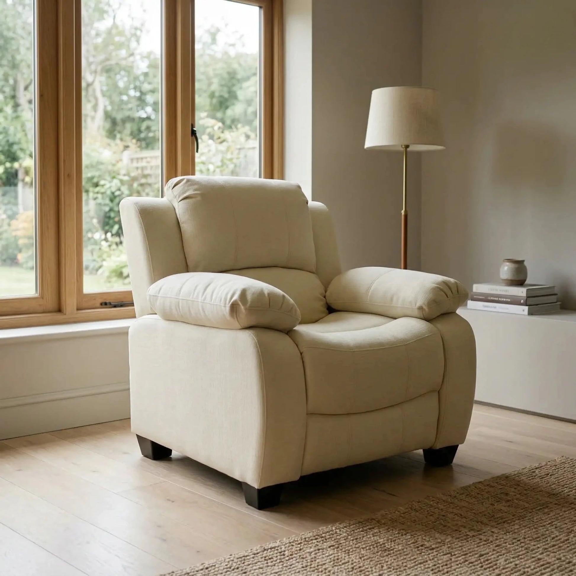 Valerie Cream Leather Armchair - Furniture Instore