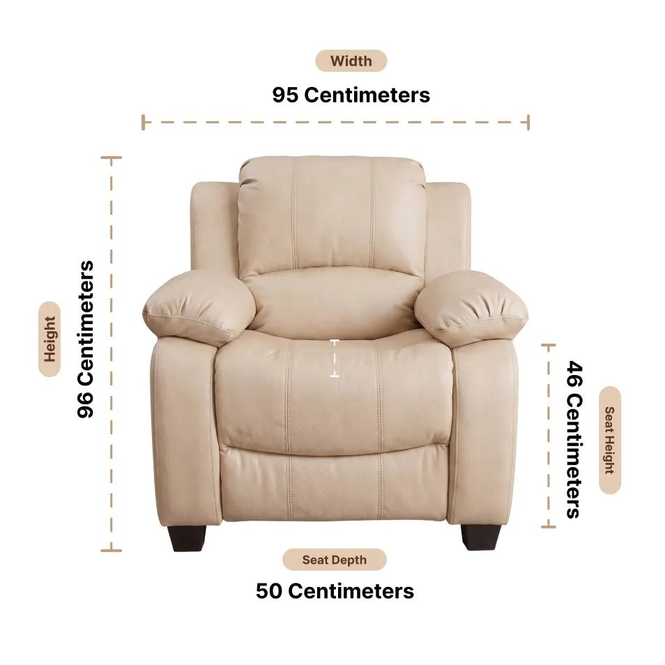 Valerie Cream Leather Armchair - Furniture Instore