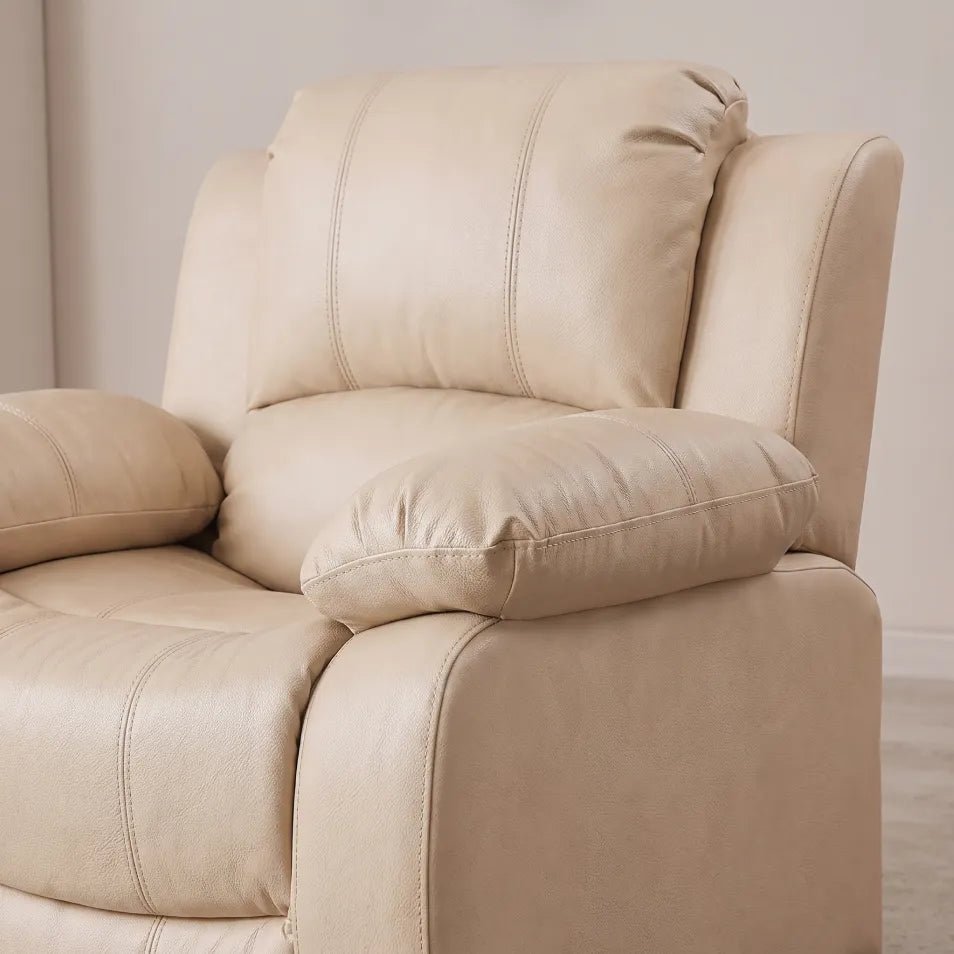 Valerie Cream Leather Armchair - Furniture Instore