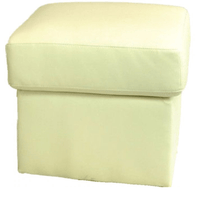 Valerie Cream Leather Footstool