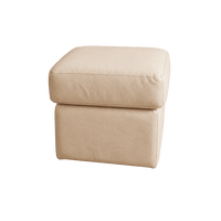 Valerie Cream Leather Footstool