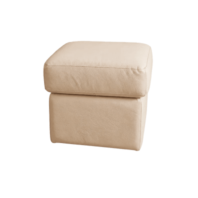Valerie Cream Leather Footstool