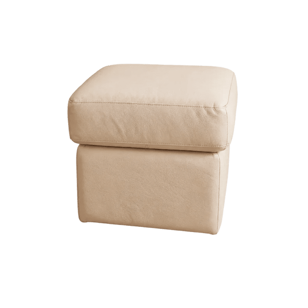 Valerie Cream Leather Footstool