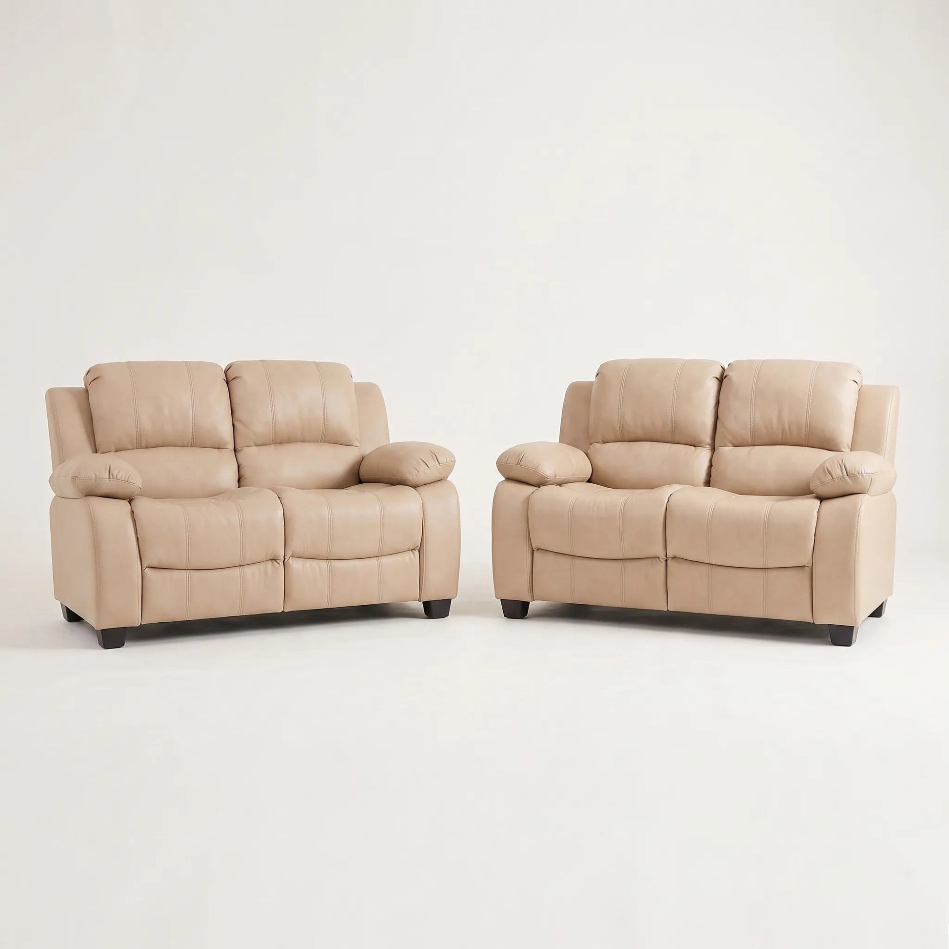 Valerie Cream Leather Modern 2+2 Seater Sofa Set - Furniture Instore