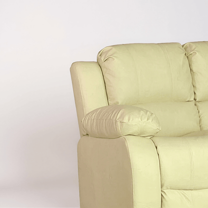 Close-up angle of the Valerie Cream Leather Modern Sofa Set – FurnitureInStore